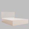 Yama Engineered Wood Queen  Size Bed With Hydraulic Storage (Melamine Finish, White Colour)
