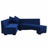 Melo 3 Seater Left Sectional Velvet Sofa Cum Bed in Navy Blue colour