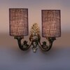 Devansh Metal Electric Wall Light in Antique Gold Colour with Blue Shade Count of 2 Lights
