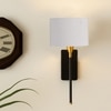 Devansh Metal Electric Wall Light in Black Colour with Grey Shade Count of 1 Light