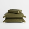 Stoa Paris 300TC UltrSatin Super King Bedsheet Set Satin Super Olive Oasis