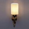 Devansh Metal Electric Wall Light in Antique Gold Colour with off-white Shade Count of 1 Light