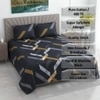 Xara Dark Blue Geometric 400 TC Cotton Flat Double Queen Size Bedsheet with 2 Pillow Covers – Threads