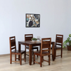 Anitz Solid Wood 4 Seater Dining Set With 4 Chairs in Provincial Teak Finish