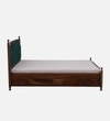 Domino Solid Wood Storage Bed In Ocean Green Colour