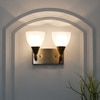 Minimal 2 Light Metal Antique Brass Finish Wall Light With Frosted White Glass