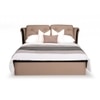 Cambert Premium Leatherette King  Size Bed With Hydraulic Storage (Mushroom Brown Colour)