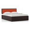 Alaca Bed (Solid Wood) (Mahogany Finish, Queen Bed Size, Hydraulic Storage)