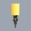 Devansh Metal Electric Wall Light in Antique Gold Colour with Yellow Shade Count of 1 Light