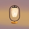 Devansh Multicolor Glass Wooden & Iron  Table Lamp -17 Inch Height  -Mnki