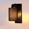 Devansh Solid Wood Electric Wall Light in Brown Colour with Black Shade Count of 1 Light