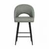 Doe Buck Faux Leather Counter Height Bar Stool in Sage Colour with Black Legs