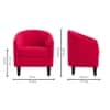 Daviana Boucle Fabric Lounge Chair in Red Colour