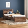 Macy Engineered Wood Single Size Non Storage Bed In Classic Walnut Finish