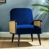 Haden Solid Wood Accent Chair in Navy Blue Colour