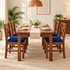 Globally Indian Taranga Solid Sheesham Wood 4 Seater Dining Table Set 4 Chairs Navy Blue