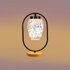 Devansh Multicolor Glass Wooden & Iron  Table Lamp -17 Inch Height  -Lpo