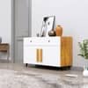 Hexa Red Multipurpose Storage Cabinet With 2 Drawer 2 Door in Giant Wood And Frosty White Colour