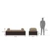 Harvey Diwan in Mahogany Finish with Terracotta and Grey Fabric Colour