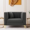 Texude Velvet 1 Seater Sofa in Dark Grey Colour