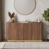 Dorian Engineered Wood Sideboard With Ceramic Top In Walnut High Gloss Finish