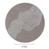 Handmade Round Wool Silk Rug Abstract Contour Taupe 6 Feet Carpet