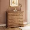 Tuscany Solid Wood Chest of 5 Drawers in Natural Teak Finish