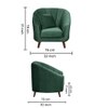 Nilo Velvet 1 Seater Sofa in Green Colour