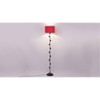 Greer Red Fabric Floor Lamp with Black Iron Base