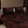 Stoa Paris Comforter Set Double Bed, 300TC Satin Double Bed Comforters in Chocol Chocolate