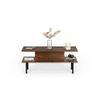 Eatame Engineered Wood Coffee Center Sofa Tea/Teapoy Console Table With Metal Legs For Sofa Set Living Room Home Hall (Brown Maple)