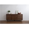 Scandinavian Hutto Large Sideboard Walnut Finish