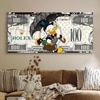 Dark Street Art Money Theme Canvas Wall Painting Home Decor 22x46 Inch