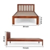 Orian Solid Wood Single Size Non Storage Bed In Honey Oak Finish