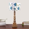 Devansh Multicolor Cotton Table Lamp With Wood Natural Base (7X7X21.25 Inches)-15