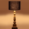 Devansh Black Cotton Table Lamp With Wood Natural Base (7X7X21.25 Inches)-3
