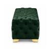 Doe Buck Velvet Tufted Bench in Green Colour with Gold Base