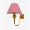 Devansh Metal Electric Wall Light in Antique Gold Colour with Pink Shade Count of 2 Lights