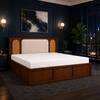 Virasat Solid Wood Compact King Bed Box Storage Provincial Teak Finish Mattress 72 x 72 Inches