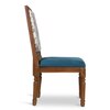 Globally Indian Sheesham Wood Turning Leg 8 Seater Dining Table Set With 8 Solid Wood Upholstered Chairs �  In Blue Color