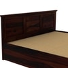 Stainfiled Solid Wood King Size Bed In Hydraulic Storage Bed In Walnut Finish