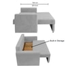 Alfon 2 Seater Velvet Pull Out Sofa Cum Bed with Storage In Grey