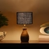 Devansh Black Jute Table Lamp With Wood Natural Base (7X13 Inches)-18