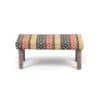 Camilla Solid Wood 2 Seater Bench In Stripe Multi Colour Jackard Fabric