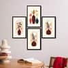 The Castle Decor Boho Abstract Botanical Wall Art Set of 4 Design 6 11x17 Inch