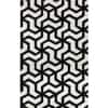 Jaipur Rugs Geometric Wool And Viscose 5x8 Feet Ebony And White Hand Tufted Rug Carpet Style 1