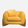 Amala Velvet 1 Seater Sofa Yellow in Colour