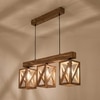 Symmetric Brown Solid Wood Cluster Hanging Light