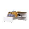 Hexa Engineered Wood Modern Center Table For Living Room In Frosty White And Giant Wood