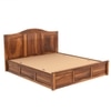 Sniu Solid Wood Queen  Size Upholstered Bed Without Storage (Teak Finish)